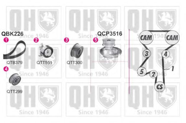 QUINTON HAZELL QBPK2263 Комплект ремня ГРМ 