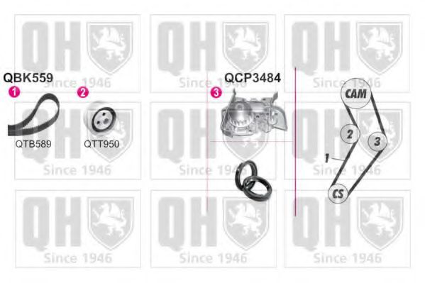 QUINTON HAZELL QBPK5591 Комплект ремня ГРМ для RENAULT MEGANE I (Рено Меган 1) QUINTON HAZELL QBPK5591 Комплект ремня ГРМ для RENAULT MEGANE I (Рено Меган 1)