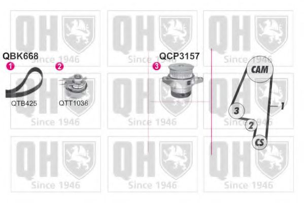 QUINTON HAZELL QBPK6681 Комплект ремня ГРМ для SEAT (Сеат) QUINTON HAZELL QBPK6681 Комплект ремня ГРМ для SEAT (Сеат)