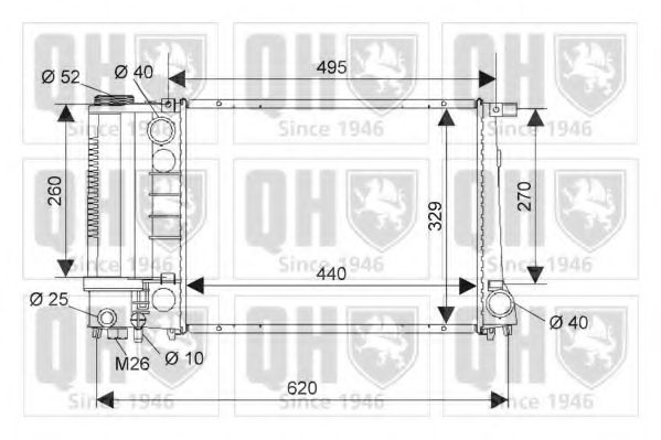 QUINTON HAZELL QER1021 Радиатор, охлаждение двигателя для BMW 3 (Бмв 3) QUINTON HAZELL QER1021 Радиатор, охлаждение двигателя для BMW 3 (Бмв 3)