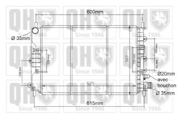 QUINTON HAZELL QER1111 Радиатор, охлаждение двигателя для FORD FIESTA (Форд Фиэста) QUINTON HAZELL QER1111 Радиатор, охлаждение двигателя для FORD FIESTA (Форд Фиэста)