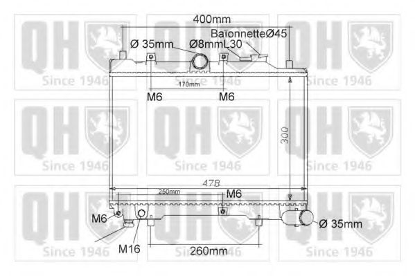 QUINTON HAZELL QER1173 Радиатор, охлаждение двигателя для MAZDA 323 III (Мазда 323 3) QUINTON HAZELL QER1173 Радиатор, охлаждение двигателя для MAZDA 323 III (Мазда 323 3)