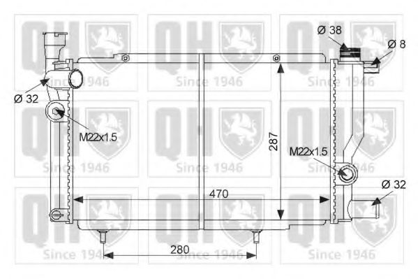 QUINTON HAZELL QER1256 Радиатор, охлаждение двигателя для PEUGEOT 205 II (Пежо 205 2) QUINTON HAZELL QER1256 Радиатор, охлаждение двигателя для PEUGEOT 205 II (Пежо 205 2)