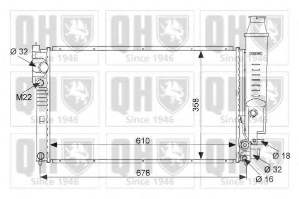 QUINTON HAZELL QER1456 Радиатор, охлаждение двигателя для PEUGEOT (Пежо) QUINTON HAZELL QER1456 Радиатор, охлаждение двигателя для PEUGEOT (Пежо)