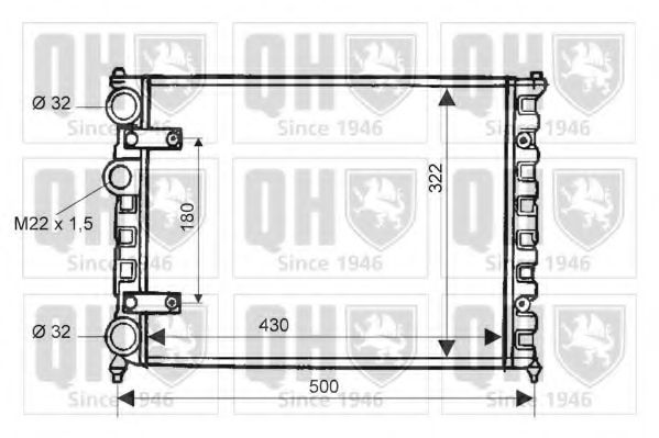 QUINTON HAZELL QER1540 Радиатор, охлаждение двигателя для SEAT IBIZA II (Сеат Ибица 2) QUINTON HAZELL QER1540 Радиатор, охлаждение двигателя для SEAT IBIZA II (Сеат Ибица 2)