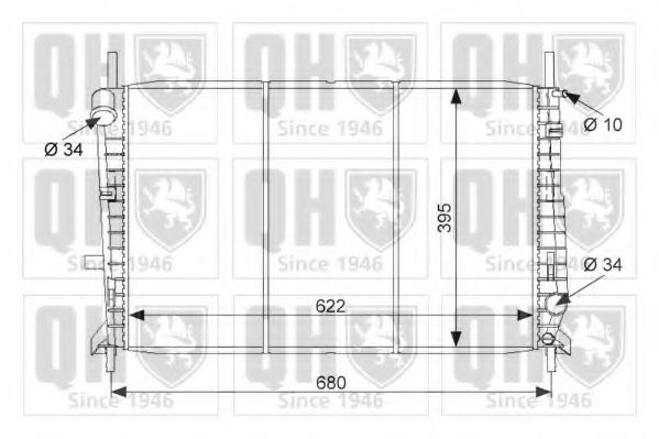 QUINTON HAZELL QER1543 Радиатор, охлаждение двигателя для FORD MONDEO (Форд Мондэо) QUINTON HAZELL QER1543 Радиатор, охлаждение двигателя для FORD MONDEO (Форд Мондэо)