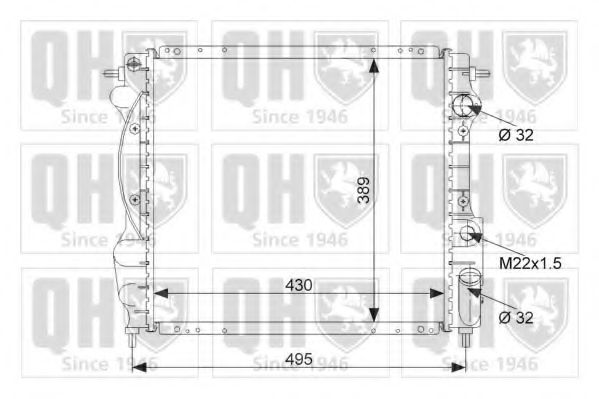 QUINTON HAZELL QER1551 Радиатор, охлаждение двигателя для RENAULT CLIO I (Рено Cлио и) QUINTON HAZELL QER1551 Радиатор, охлаждение двигателя для RENAULT CLIO I (Рено Cлио и)