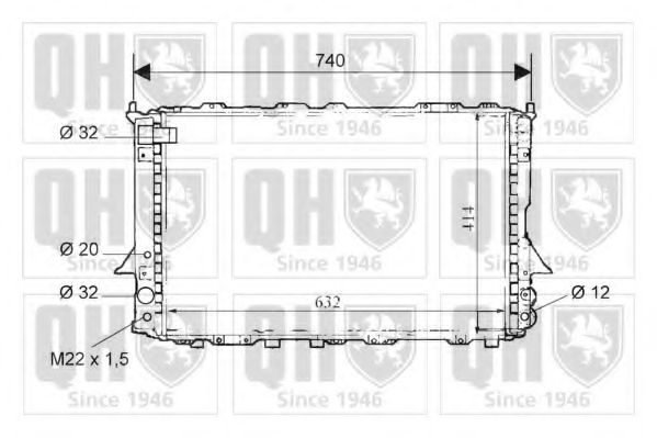 QUINTON HAZELL QER1574 Радиатор, охлаждение двигателя для AUDI A6 (Ауди А6)
