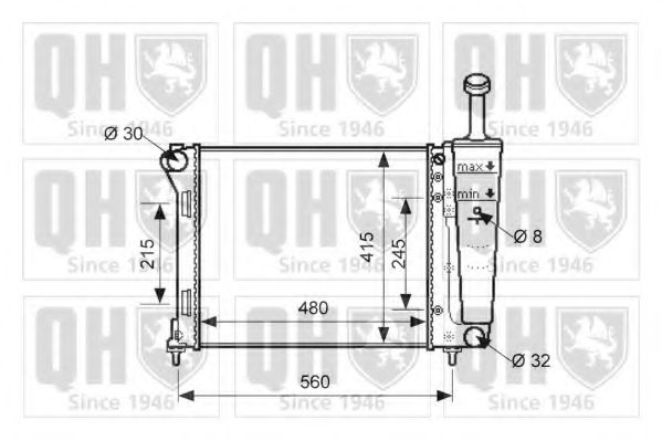 QUINTON HAZELL QER1628 Радиатор, охлаждение двигателя для FIAT 500 (Фиат 500) QUINTON HAZELL QER1628 Радиатор, охлаждение двигателя для FIAT 500 (Фиат 500)