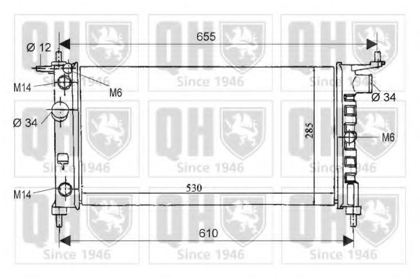 QUINTON HAZELL QER1674 Радиатор, охлаждение двигателя для OPEL (Опель) QUINTON HAZELL QER1674 Радиатор, охлаждение двигателя для OPEL (Опель)