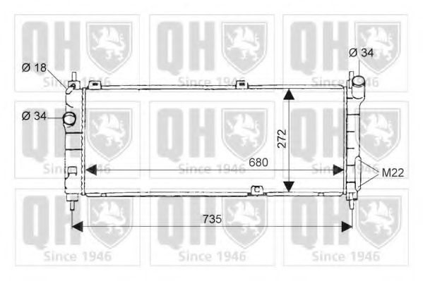 QUINTON HAZELL QER1675 Радиатор, охлаждение двигателя для OPEL COMBO (Опель Комбо) QUINTON HAZELL QER1675 Радиатор, охлаждение двигателя для OPEL COMBO (Опель Комбо)