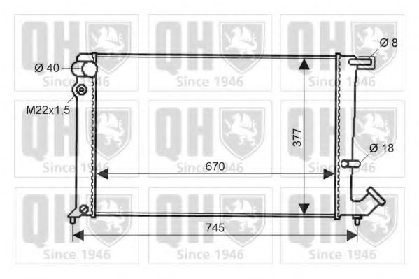 QUINTON HAZELL QER1803 Радиатор, охлаждение двигателя для PEUGEOT (Пежо) QUINTON HAZELL QER1803 Радиатор, охлаждение двигателя для PEUGEOT (Пежо)