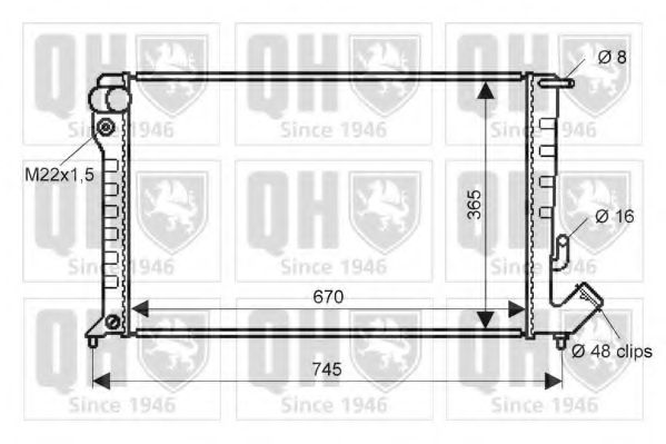 QUINTON HAZELL QER1917 Радиатор, охлаждение двигателя для PEUGEOT 306 (Пежо 306) QUINTON HAZELL QER1917 Радиатор, охлаждение двигателя для PEUGEOT 306 (Пежо 306)