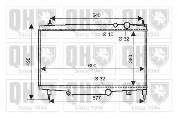 QUINTON HAZELL QER2032 Радиатор, охлаждение двигателя для PEUGEOT (Пежо) QUINTON HAZELL QER2032 Радиатор, охлаждение двигателя для PEUGEOT (Пежо)