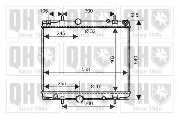 QUINTON HAZELL QER2068 Радиатор, охлаждение двигателя для PEUGEOT 807 (Пежо 807)