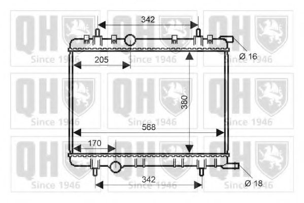 QUINTON HAZELL QER2288 Радиатор, охлаждение двигателя для CITROËN BERLINGO (CитроËн Берлинго) QUINTON HAZELL QER2288 Радиатор, охлаждение двигателя для CITROËN BERLINGO (CитроËн Берлинго)