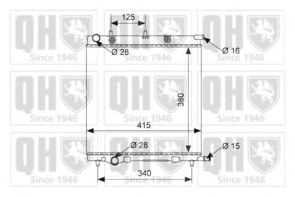 QUINTON HAZELL QER2548 Радиатор, охлаждение двигателя для PEUGEOT 207 (Пежо 207) QUINTON HAZELL QER2548 Радиатор, охлаждение двигателя для PEUGEOT 207 (Пежо 207)