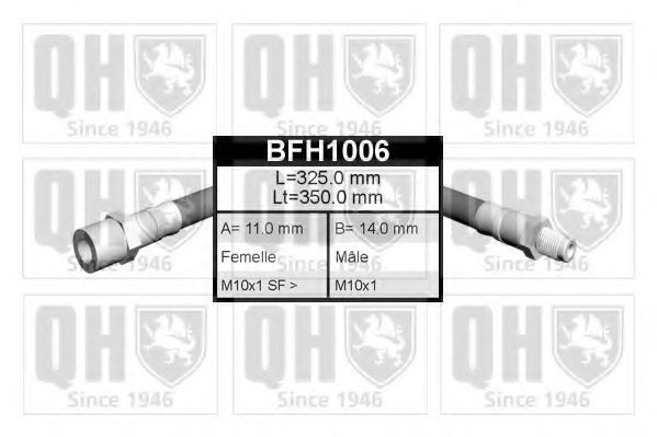 QUINTON HAZELL BFH1006 Тормозной шланг для VOLVO C70 I (Вольво C70 и) QUINTON HAZELL BFH1006 Тормозной шланг для VOLVO C70 I (Вольво C70 и)