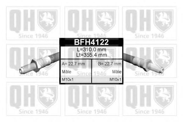QUINTON HAZELL BFH4122 Тормозной шланг для FORD (Форд) QUINTON HAZELL BFH4122 Тормозной шланг для FORD (Форд)