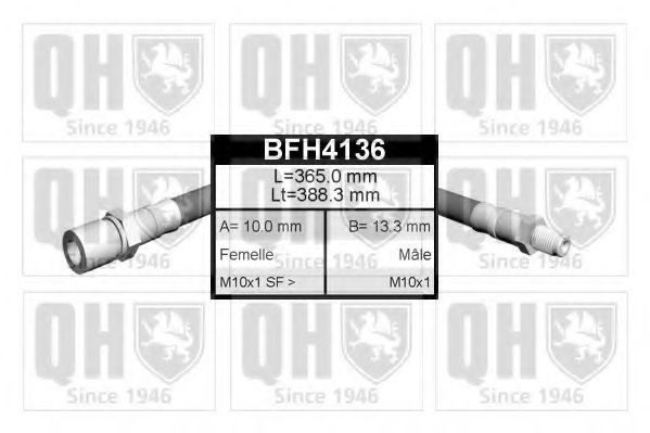 QUINTON HAZELL BFH4136 Тормозной шланг для AUDI 100 (Ауди 100) QUINTON HAZELL BFH4136 Тормозной шланг для AUDI 100 (Ауди 100)