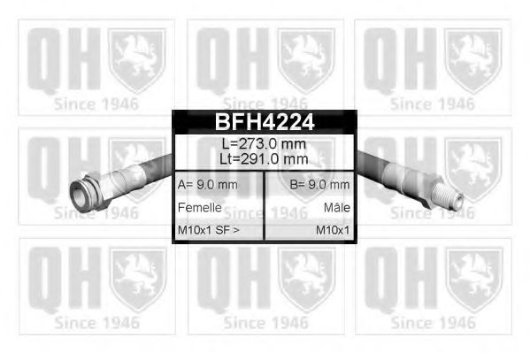 QUINTON HAZELL BFH4224 Тормозной шланг для RENAULT (Рено) QUINTON HAZELL BFH4224 Тормозной шланг для RENAULT (Рено)
