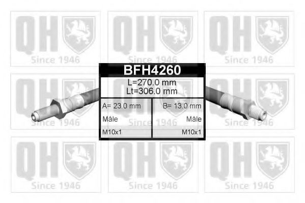 QUINTON HAZELL BFH4260 Тормозной шланг для FORD FIESTA (Форд Фиэста) QUINTON HAZELL BFH4260 Тормозной шланг для FORD FIESTA (Форд Фиэста)