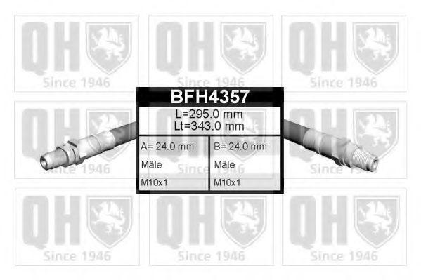 QUINTON HAZELL BFH4357 Тормозной шланг для FORD (Форд) QUINTON HAZELL BFH4357 Тормозной шланг для FORD (Форд)