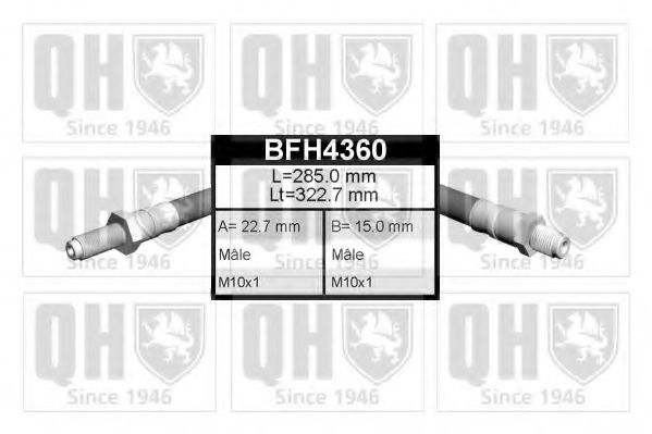 QUINTON HAZELL BFH4360 Тормозной шланг для ROVER (Ровер) QUINTON HAZELL BFH4360 Тормозной шланг для ROVER (Ровер)