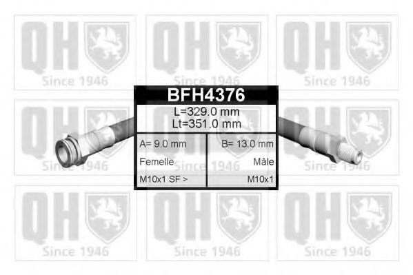 QUINTON HAZELL BFH4376 Тормозной шланг для CITROËN AX (CитроËн Аx) QUINTON HAZELL BFH4376 Тормозной шланг для CITROËN AX (CитроËн Аx)