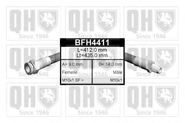 QUINTON HAZELL BFH4411 Тормозной шланг для FIAT UNO (Фиат Уно) QUINTON HAZELL BFH4411 Тормозной шланг для FIAT UNO (Фиат Уно)