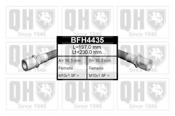 QUINTON HAZELL BFH4435 Тормозной шланг для OPEL CORSA B (Опель Корса б) QUINTON HAZELL BFH4435 Тормозной шланг для OPEL CORSA B (Опель Корса б)
