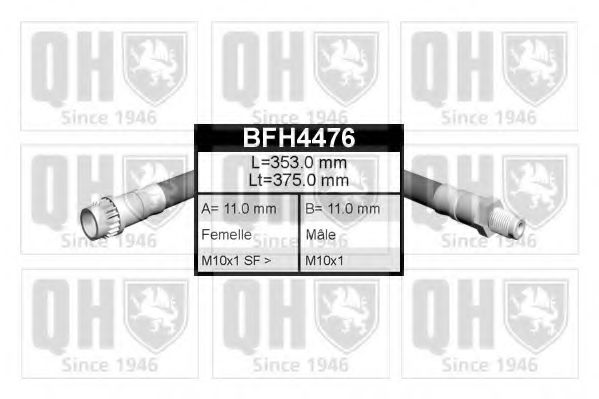 QUINTON HAZELL BFH4476 Тормозной шланг для RENAULT ALLIANCE (Рено Аллианcэ) QUINTON HAZELL BFH4476 Тормозной шланг для RENAULT ALLIANCE (Рено Аллианcэ)
