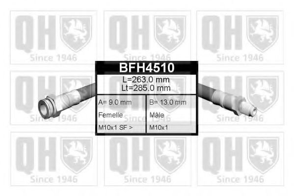 QUINTON HAZELL BFH4510 Тормозной шланг для FIAT PANDA (Фиат Панда) QUINTON HAZELL BFH4510 Тормозной шланг для FIAT PANDA (Фиат Панда)