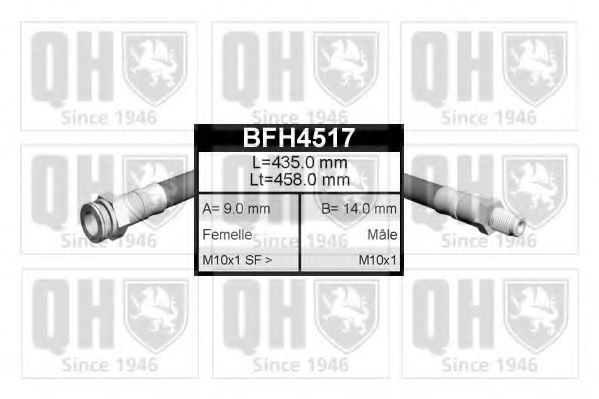 QUINTON HAZELL BFH4517 Тормозной шланг для FIAT DUCATO (Фиат Дукато) QUINTON HAZELL BFH4517 Тормозной шланг для FIAT DUCATO (Фиат Дукато)