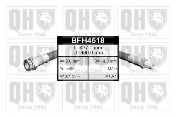 QUINTON HAZELL BFH4518 Тормозной шланг для FIAT DUCATO (Фиат Дукато) QUINTON HAZELL BFH4518 Тормозной шланг для FIAT DUCATO (Фиат Дукато)