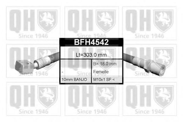 QUINTON HAZELL BFH4542 Тормозной шланг для OPEL CORSA A (Опель Cорса а) QUINTON HAZELL BFH4542 Тормозной шланг для OPEL CORSA A (Опель Cорса а)