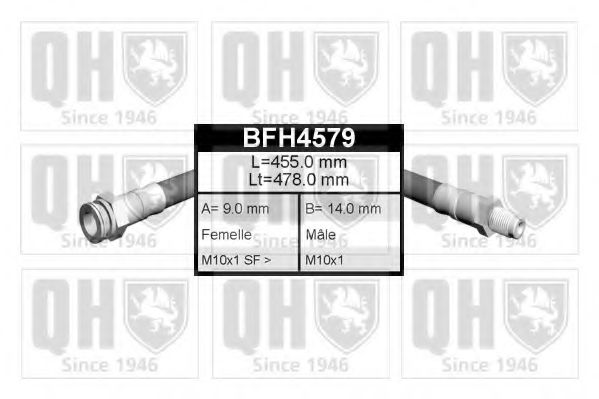 QUINTON HAZELL BFH4579 Тормозной шланг для RENAULT MASTER I (Рено Мастэр и) QUINTON HAZELL BFH4579 Тормозной шланг для RENAULT MASTER I (Рено Мастэр и)