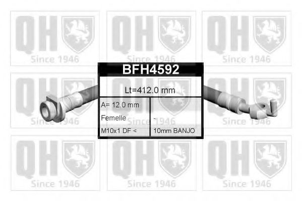QUINTON HAZELL BFH4592 Тормозной шланг для ROVER (Ровер) QUINTON HAZELL BFH4592 Тормозной шланг для ROVER (Ровер)
