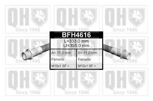 QUINTON HAZELL BFH4616 Тормозной шланг для VOLKSWAGEN T4 MULTIVAN (Фольксваген Т4 мултиvан) QUINTON HAZELL BFH4616 Тормозной шланг для VOLKSWAGEN T4 MULTIVAN (Фольксваген Т4 мултиvан)