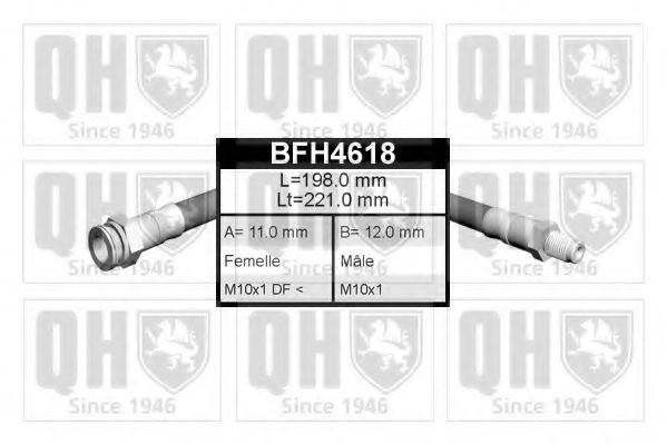QUINTON HAZELL BFH4618 Тормозной шланг для MITSUBISHI L 300 STARWAGON (Митсубиши/митсубиси Л 300 старвагон) QUINTON HAZELL BFH4618 Тормозной шланг для MITSUBISHI L 300 STARWAGON (Митсубиши/митсубиси Л 300 старвагон)