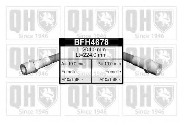 QUINTON HAZELL BFH4678 Тормозной шланг для AUDI 80 (Ауди 80) QUINTON HAZELL BFH4678 Тормозной шланг для AUDI 80 (Ауди 80)