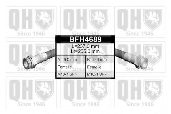 QUINTON HAZELL BFH4689 Тормозной шланг для SKODA (Шкода) QUINTON HAZELL BFH4689 Тормозной шланг для SKODA (Шкода)