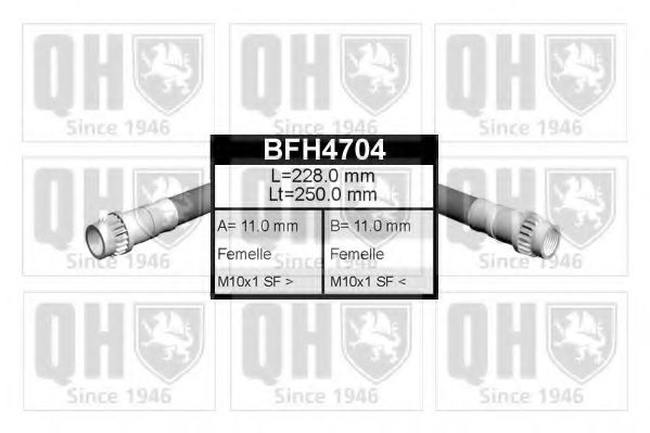 QUINTON HAZELL BFH4704 Тормозной шланг для RENAULT CLIO I (Рено Cлио и) QUINTON HAZELL BFH4704 Тормозной шланг для RENAULT CLIO I (Рено Cлио и)