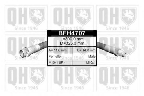 QUINTON HAZELL BFH4707 Тормозной шланг для CITROËN EVASION (CитроËн Эвазион) QUINTON HAZELL BFH4707 Тормозной шланг для CITROËN EVASION (CитроËн Эвазион)