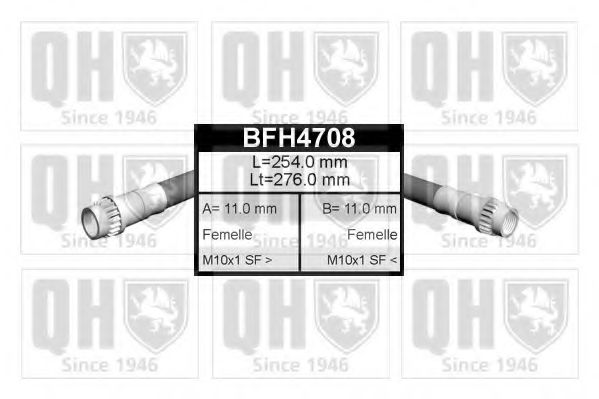 QUINTON HAZELL BFH4708 Тормозной шланг для CITROËN EVASION (CитроËн Эвазион) QUINTON HAZELL BFH4708 Тормозной шланг для CITROËN EVASION (CитроËн Эвазион)