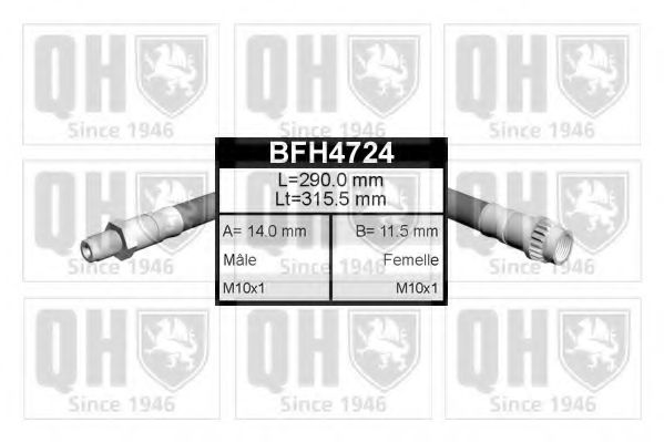 QUINTON HAZELL BFH4724 Тормозной шланг для RENAULT SAFRANE (Рено Сафранэ) QUINTON HAZELL BFH4724 Тормозной шланг для RENAULT SAFRANE (Рено Сафранэ)