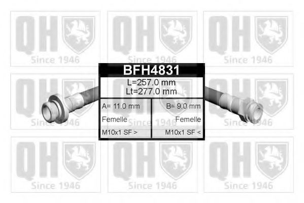 QUINTON HAZELL BFH4831 Тормозной шланг для FIAT (Фиат) QUINTON HAZELL BFH4831 Тормозной шланг для FIAT (Фиат)