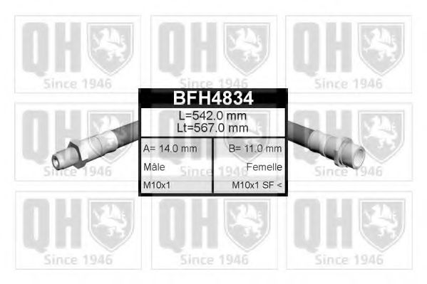 QUINTON HAZELL BFH4834 Тормозной шланг для FORD MONDEO (Форд Мондэо) QUINTON HAZELL BFH4834 Тормозной шланг для FORD MONDEO (Форд Мондэо)