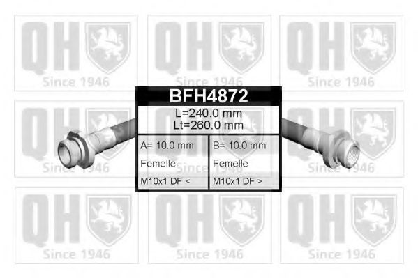 QUINTON HAZELL BFH4872 Тормозной шланг для NISSAN 100 NX (Ниссан 100 нx) QUINTON HAZELL BFH4872 Тормозной шланг для NISSAN 100 NX (Ниссан 100 нx)