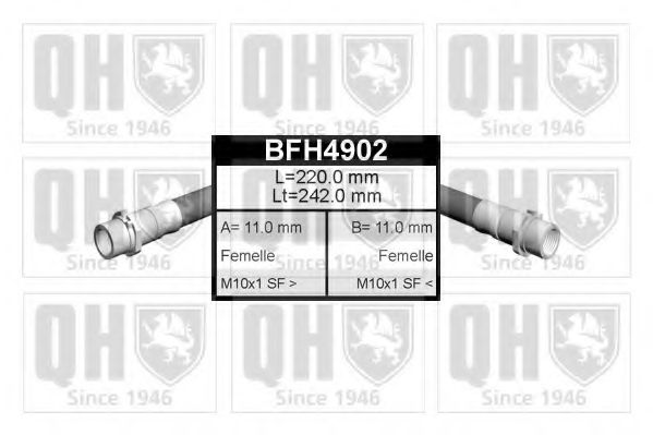 QUINTON HAZELL BFH4902 Тормозной шланг для OPEL ASTRA G (Опель Астра г) QUINTON HAZELL BFH4902 Тормозной шланг для OPEL ASTRA G (Опель Астра г)